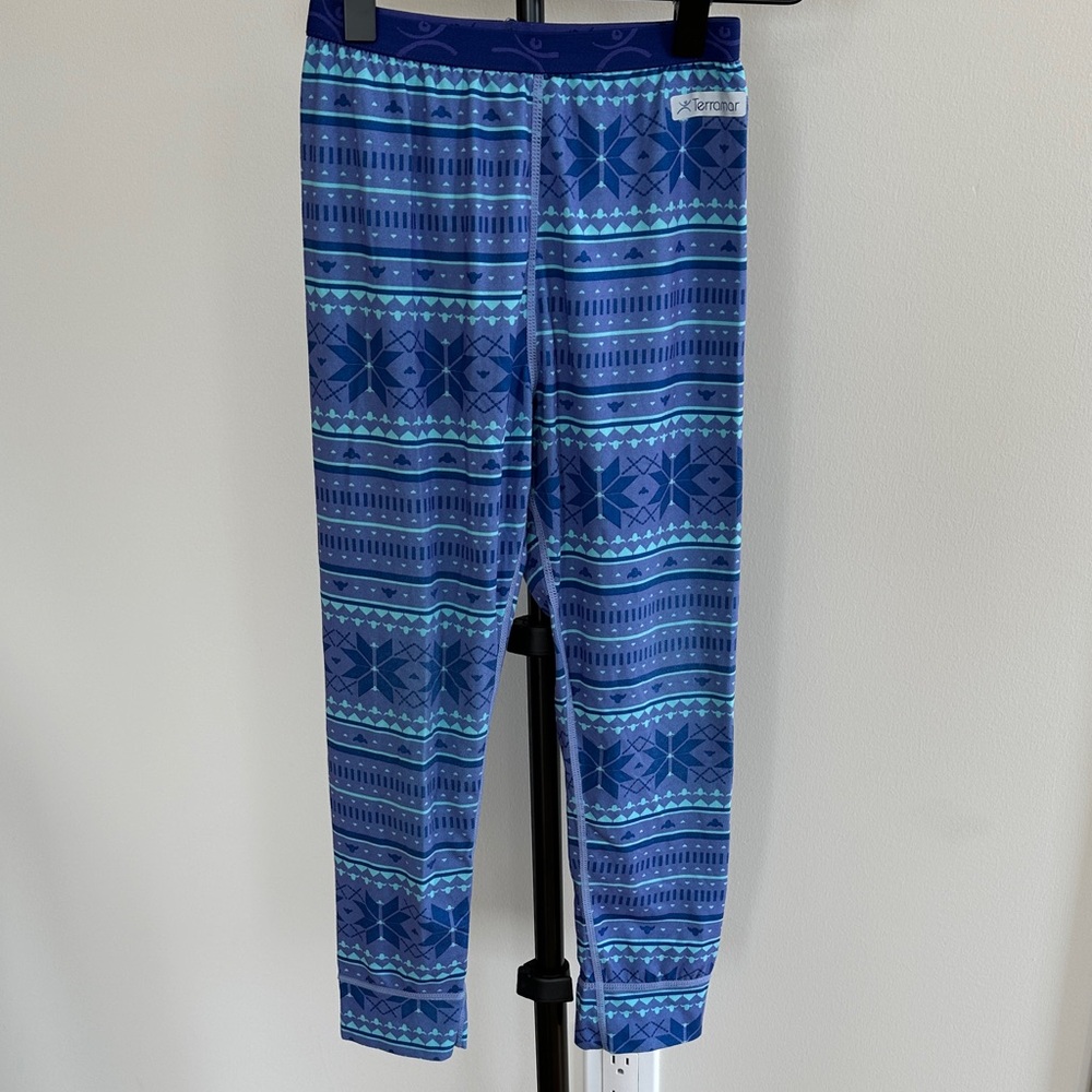 Girl’s Badelayer Pants Vibrant Blue Geometric Leggings